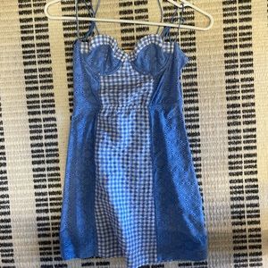 Urban outfitters gingham blue mini dress size XS